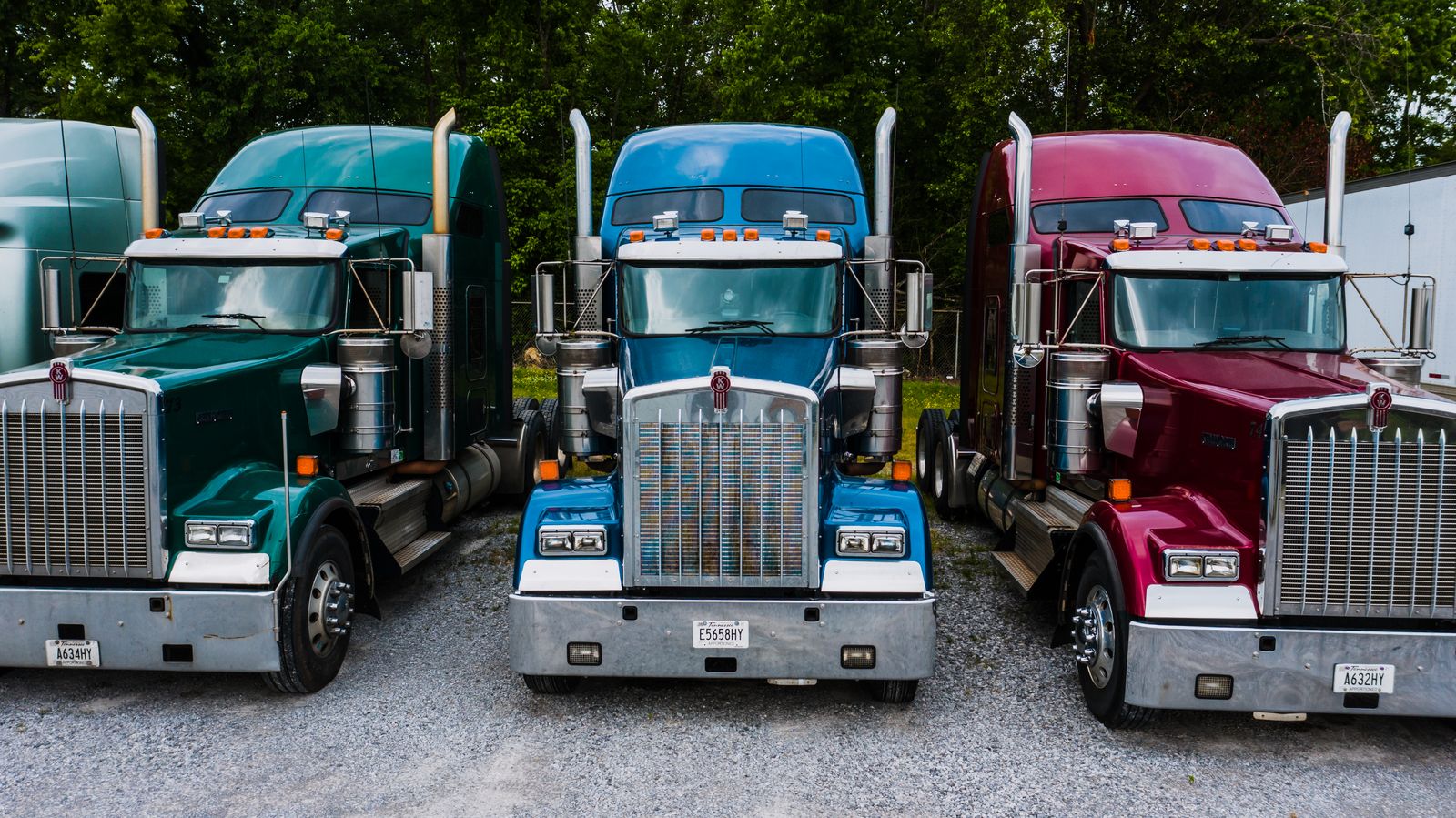 A lineup of chrome American fleet trucks